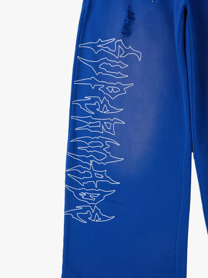 Supermade Vintage Distressed Print Patchwork Sweatshirt Set 