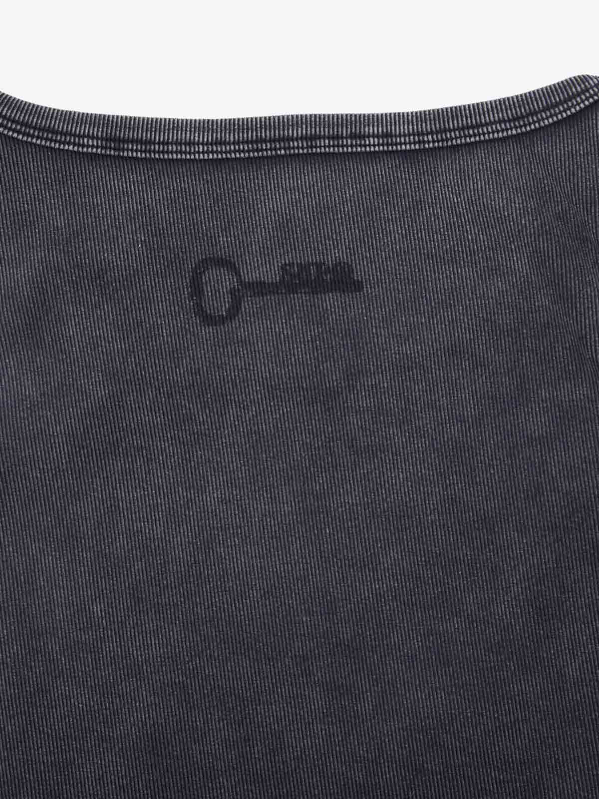 Supermade Washed Distressed Key Print Vest?