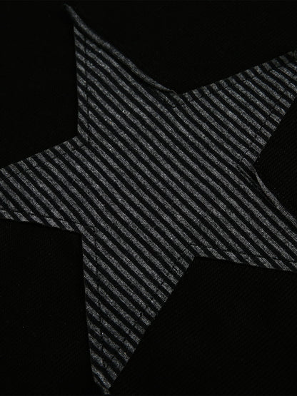 Cotton Blend Long Sleeve Star Print Crewneck Sweater for Women 