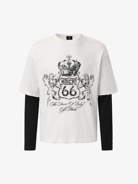 Knight Crest Graphic T-Shirt - Stylish and Comfortable Layered Design for Everyday Wear 