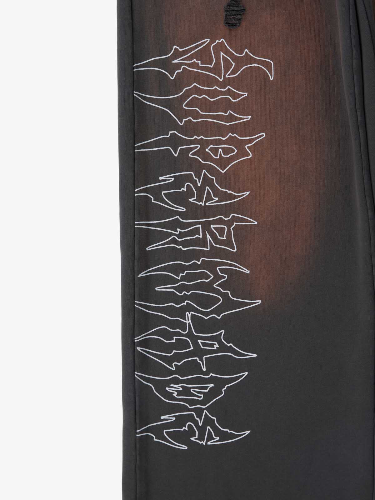 Supermade Vintage Distressed Print Patchwork Sweatshirt Set 