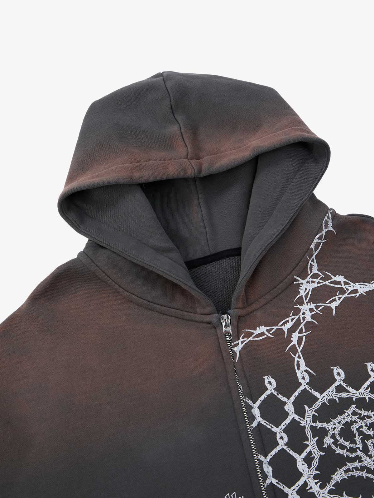 Supermade Vintage Distressed Print Patchwork Sweatshirt Set 