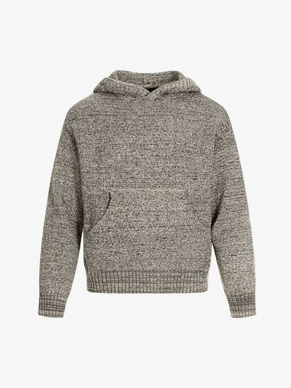 Relaxed Fit Knit Hooded Pullover Hoodie Sweater