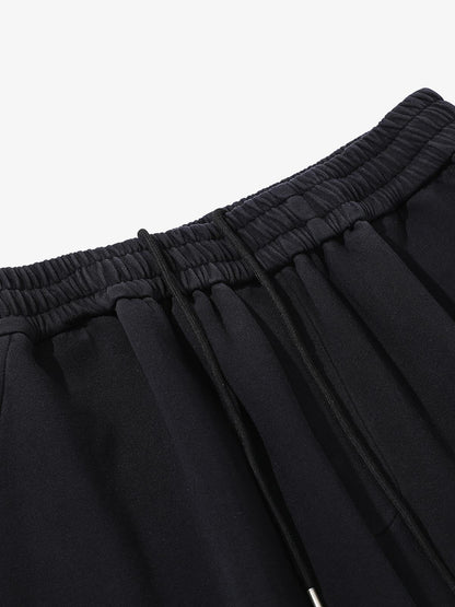 Distressed Gradient Drawstring Wide Leg Pants 