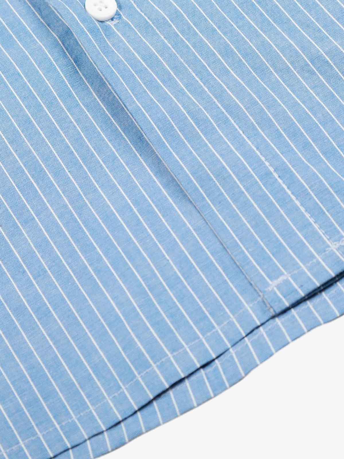 Gothic Embroidered Pinstripe Button-Up Shirt