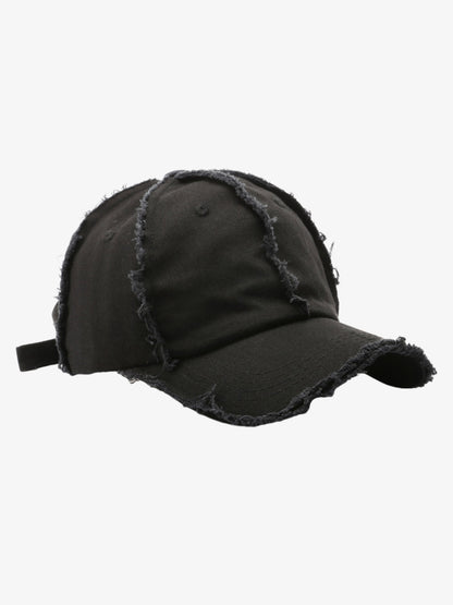 Cotton Baseball Cap with Frayed Edges - Vintage Distressed Dad Hat for Men and Women?