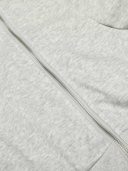 Retro Faux Fur Collar Fleece Zip Up Hoodie Jacket 