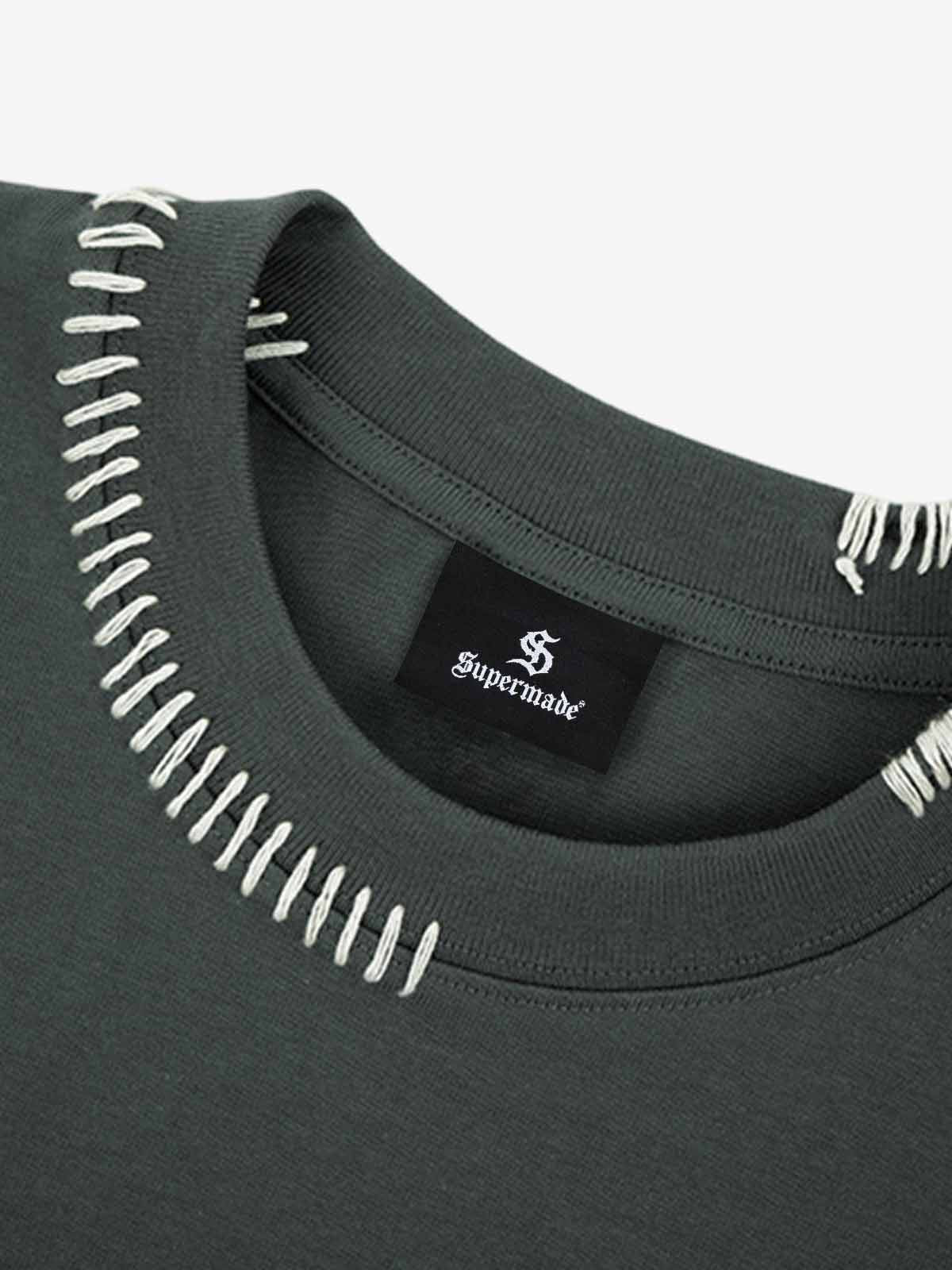 Cotton Oversized T-Shirt with Contrast Stitching and Minimalist Design?