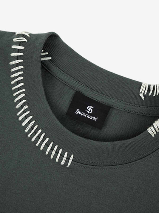 Cotton Oversized T-Shirt with Contrast Stitching and Minimalist Design?
