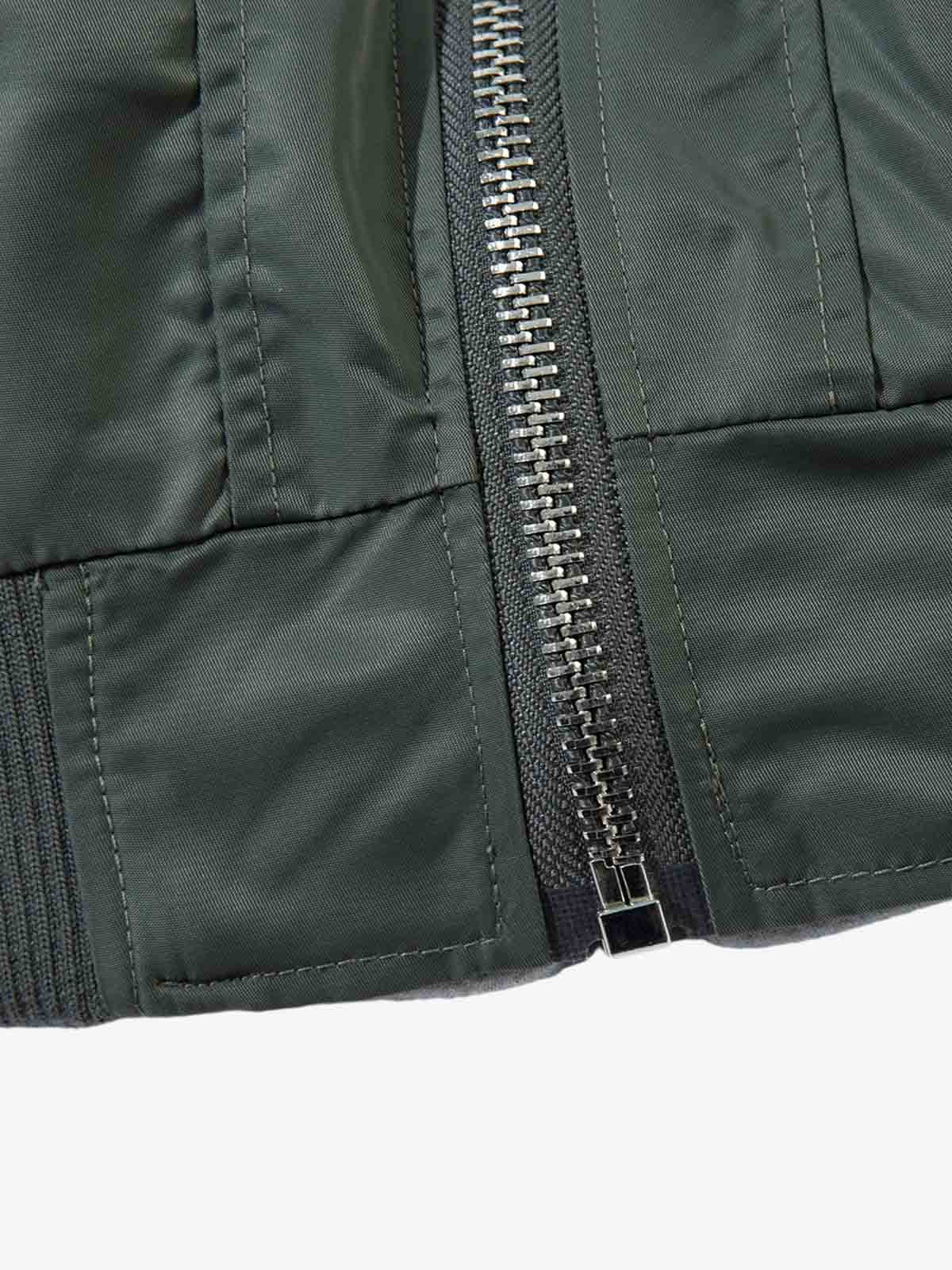 Vintage Fur Hood Padded Zip Up Bomber Jacket