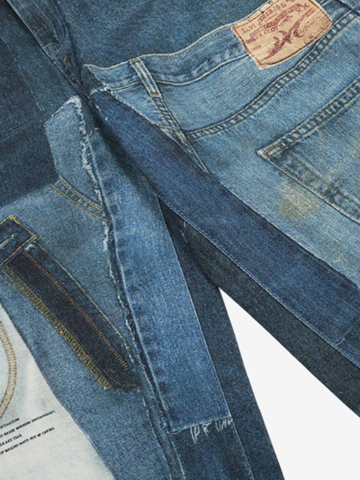 Patchwork Wide-Leg Jeans with Unique Design for Fashion Lovers 