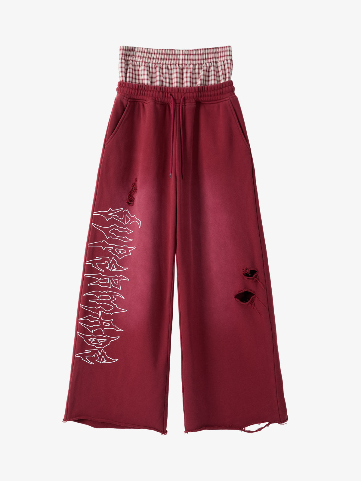 Supermade Vintage Distressed Print Patchwork Sweatshirt Set