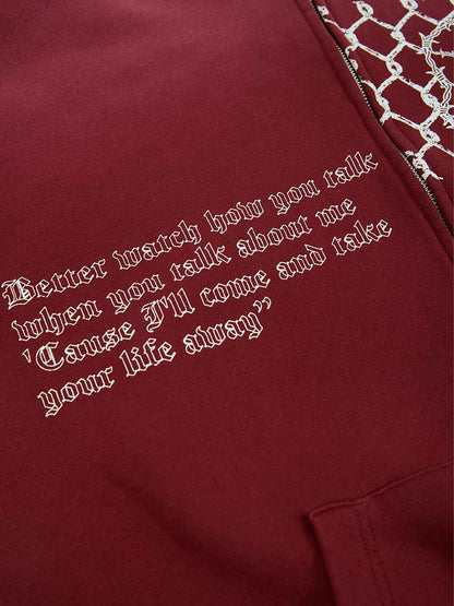 Supermade Vintage Distressed Print Patchwork Sweatshirt Set