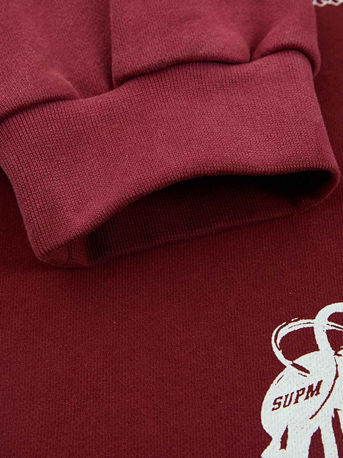 Supermade Vintage Distressed Print Patchwork Sweatshirt Set