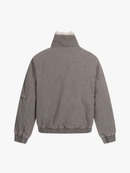 Stylish Winter Bomber Jacket with Faux Fur Collar - Perfect for Cold Weather 