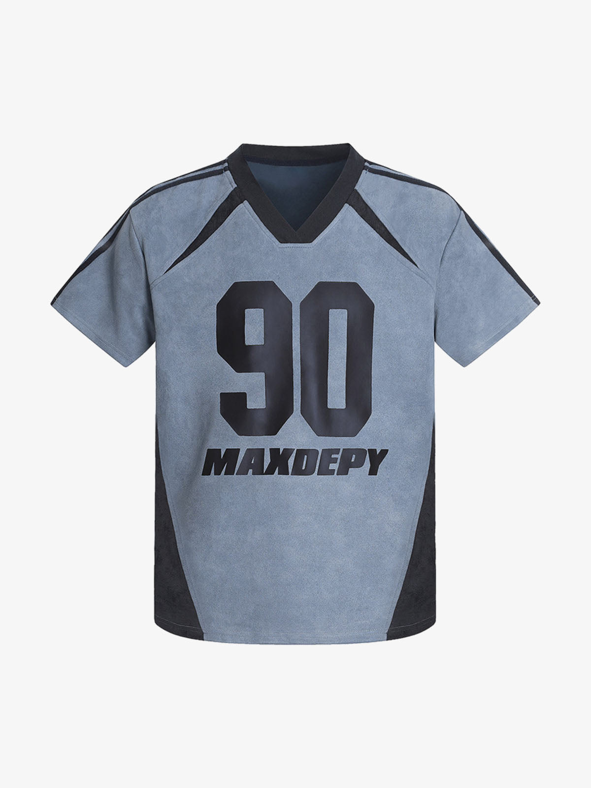 Suede 90 Digital Printed V-Neck Short Sleeve T-Shirt 