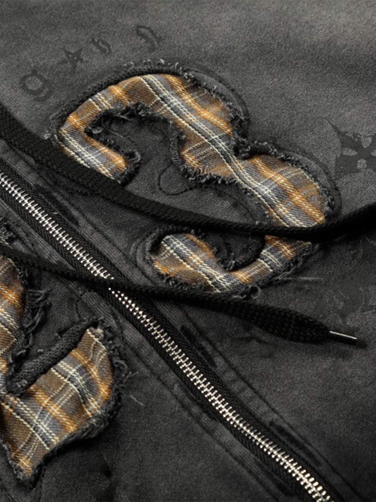 Cotton Blend Tie-Dye Hoodie with Plaid Number 23 Patch Design 