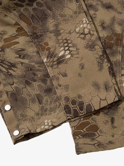 Camouflage Cargo Culottes with Adjustable Drawstring and Side Slits 