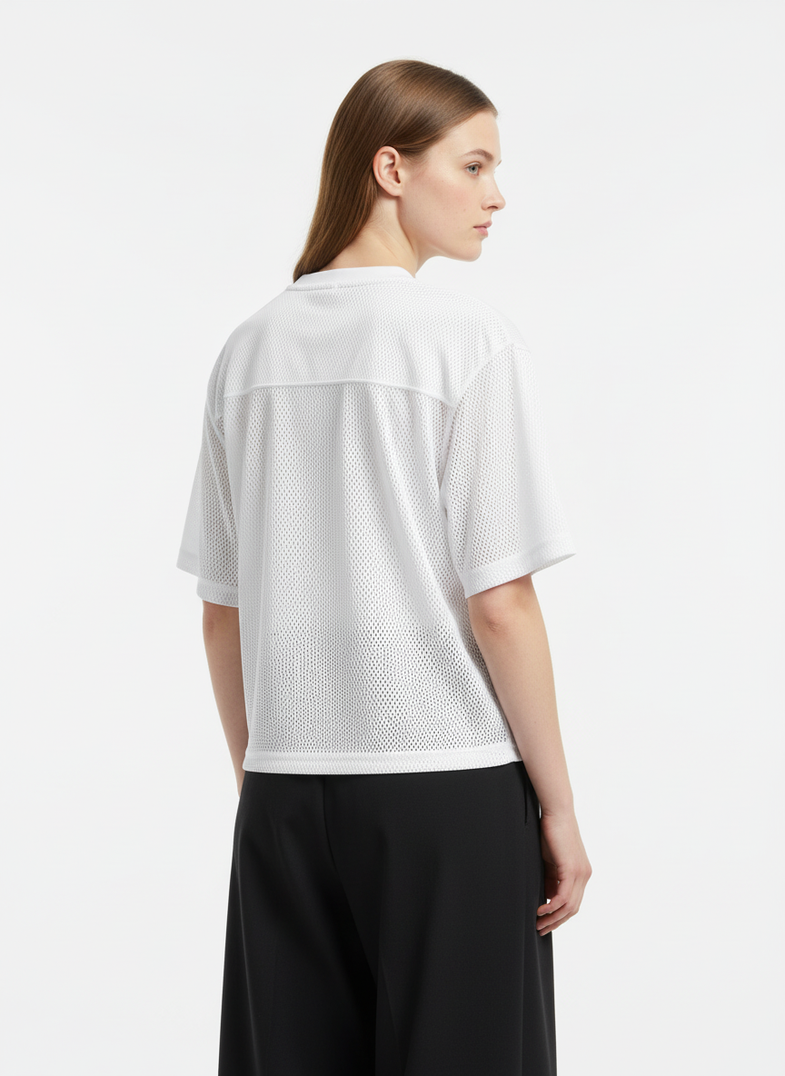 Letter Print Waffle Cross Long-Sleeved T-Shirt