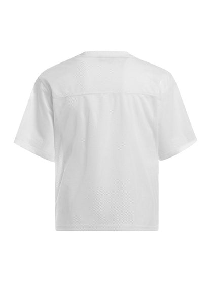 Jersey Letter Print Quick Dry V-neck T-shirt - 2389 