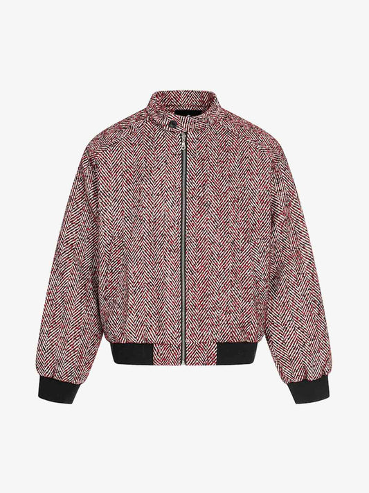 Vintage Herringbone Zip Up Jacket