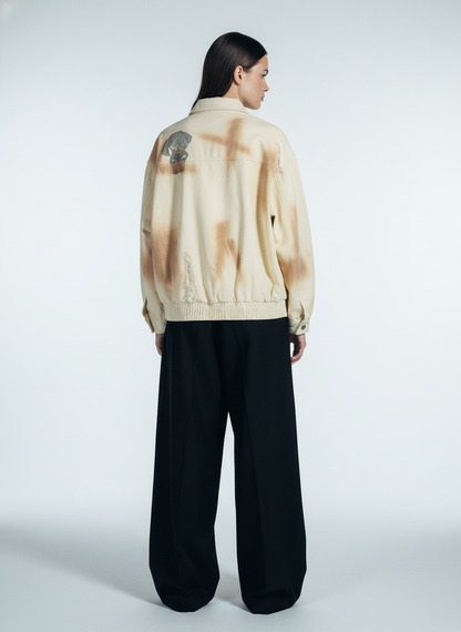 Rust Washed Vintage Dog Graphic Workwear Jacket