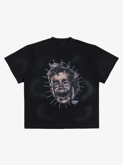 Street Retro Fun Portrait Print T-shirt