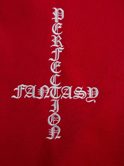 Gothic Letter Cross Embroidery Zip Up Hoodie and Sweatpants Set