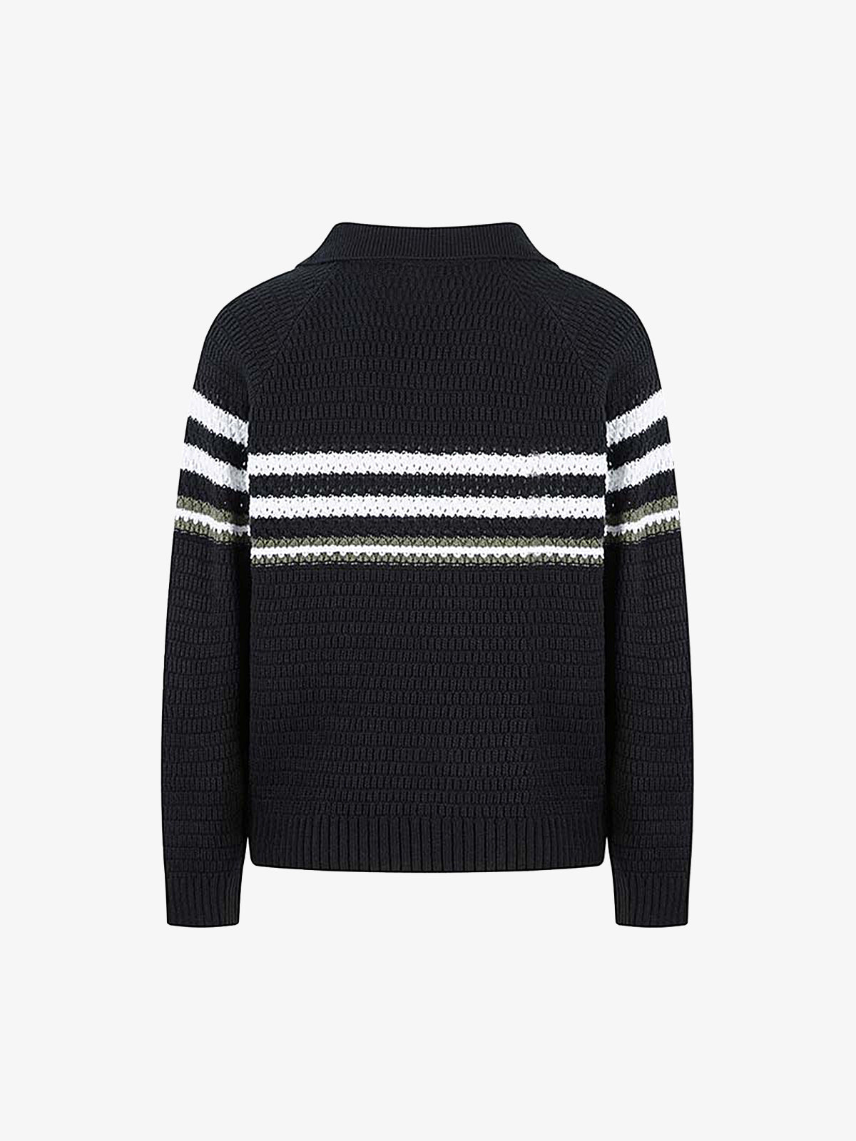 Striped Polo Sweater for Men - Stylish and Comfortable Knitwear 