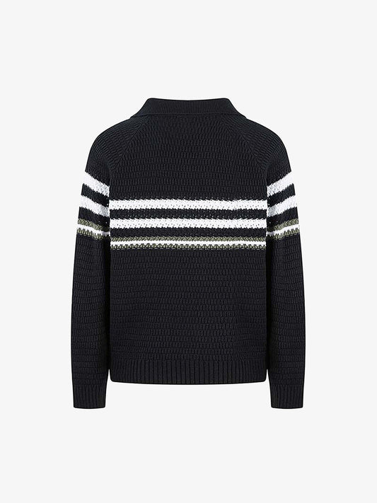 Striped Polo Sweater for Men - Stylish and Comfortable Knitwear 