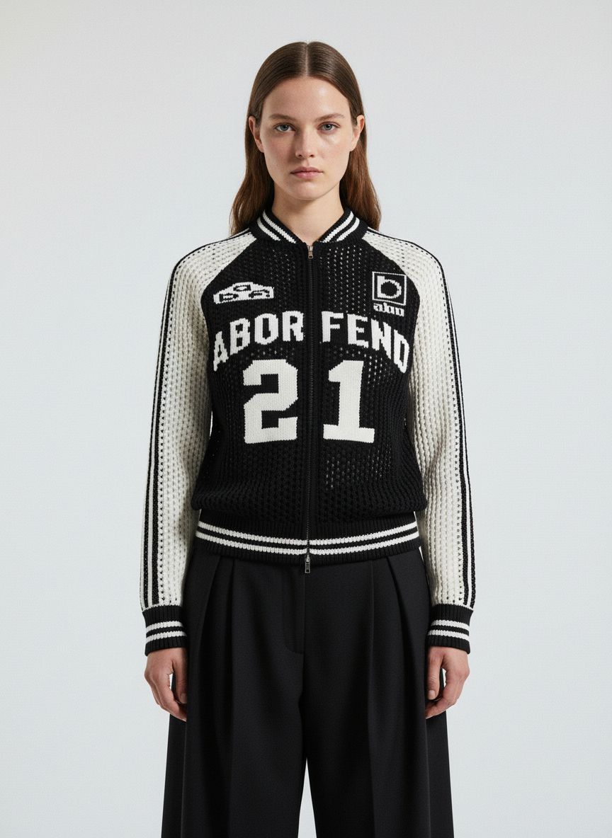 Hollow Knit Sports Zipper Racing Jacket