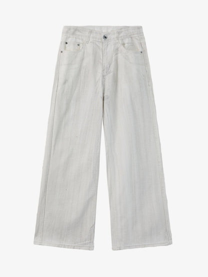 Colorful Cross Patch Straight Leg with Detachable Chain Jeans