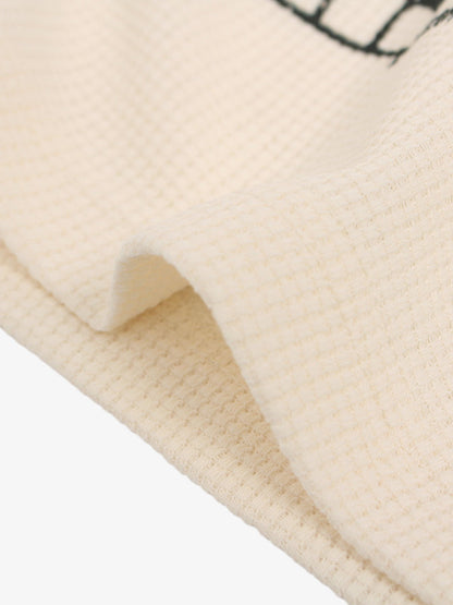 Cotton Waffle Knit Graphic T-Shirt with The Supermade Records Print for Men?