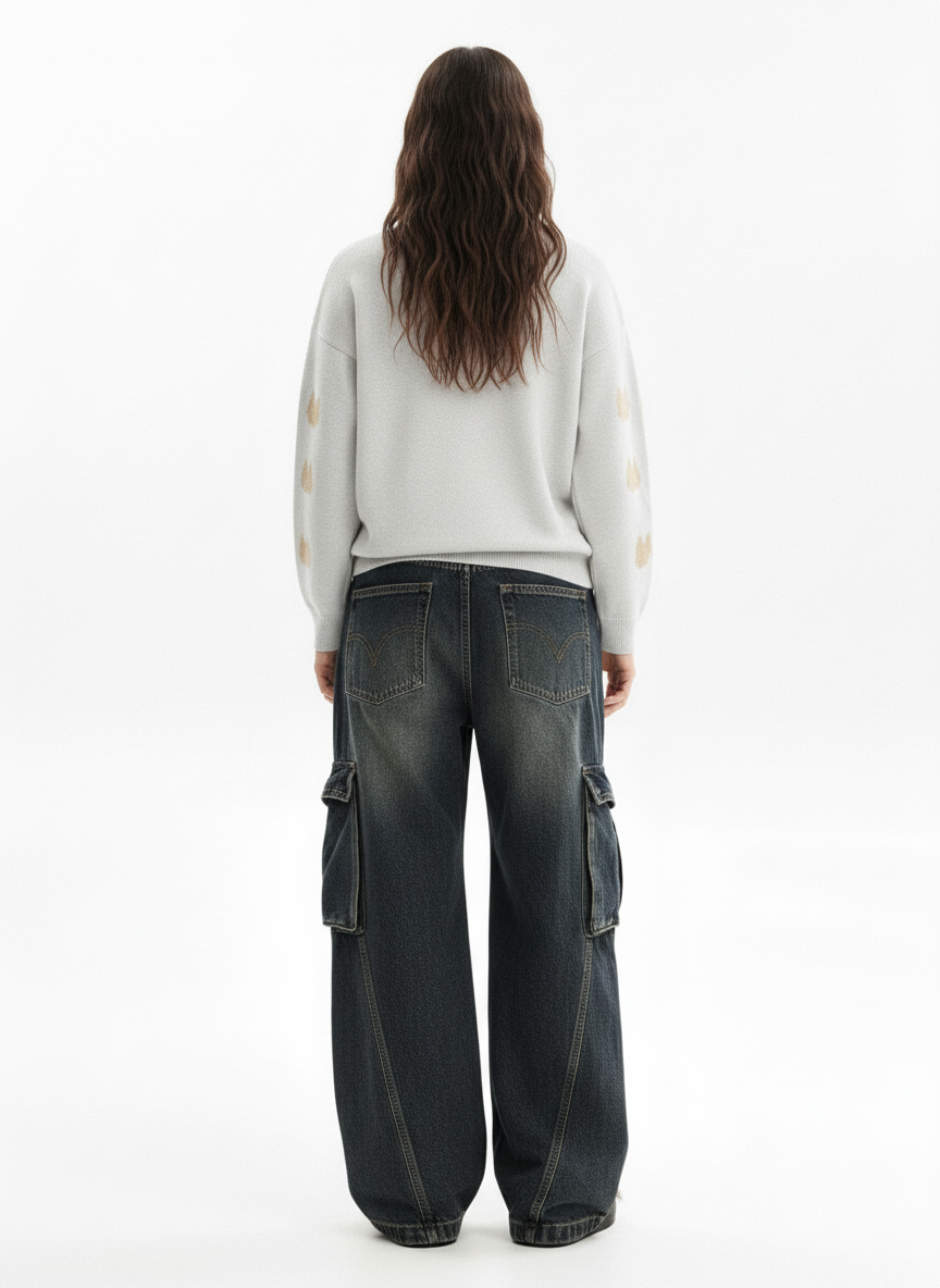 Retro Cozy Cottage Pattern Fun Graffiti Sweater