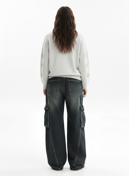 Retro Cozy Cottage Pattern Fun Graffiti Sweater