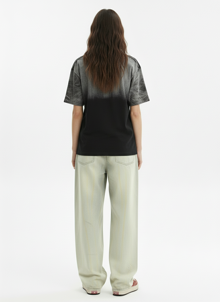 Retro Whiskered Washed Distressed Straight Leg Jeans