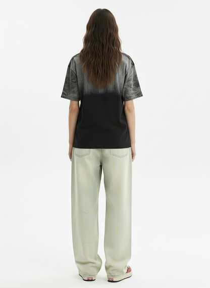 Retro Whiskered Washed Distressed Straight Leg Jeans