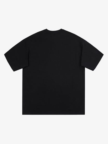 Distressed Sleeveless Crop Top with Barbed Wire Graphic and Chain Design 