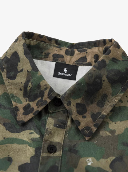 Cotton Camouflage Print Long Sleeve Shirt for Men - Casual Outdoor Style?