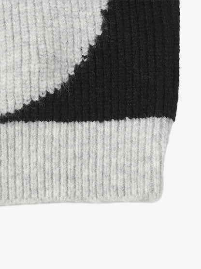 Stylish Contrast Panel Zip-Up Sweater for Casual and Sporty Looks 