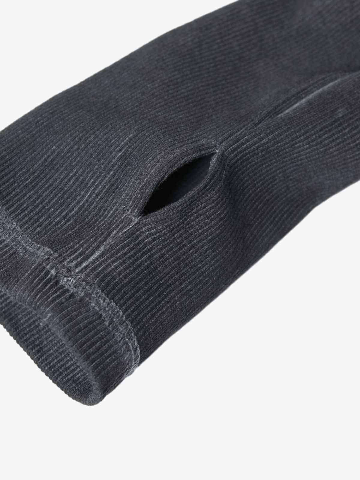 Corduroy Long Sleeve Tactical Shirt with Embroidered Logo and Padded Shoulders 