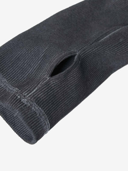 Corduroy Long Sleeve Tactical Shirt with Embroidered Logo and Padded Shoulders 