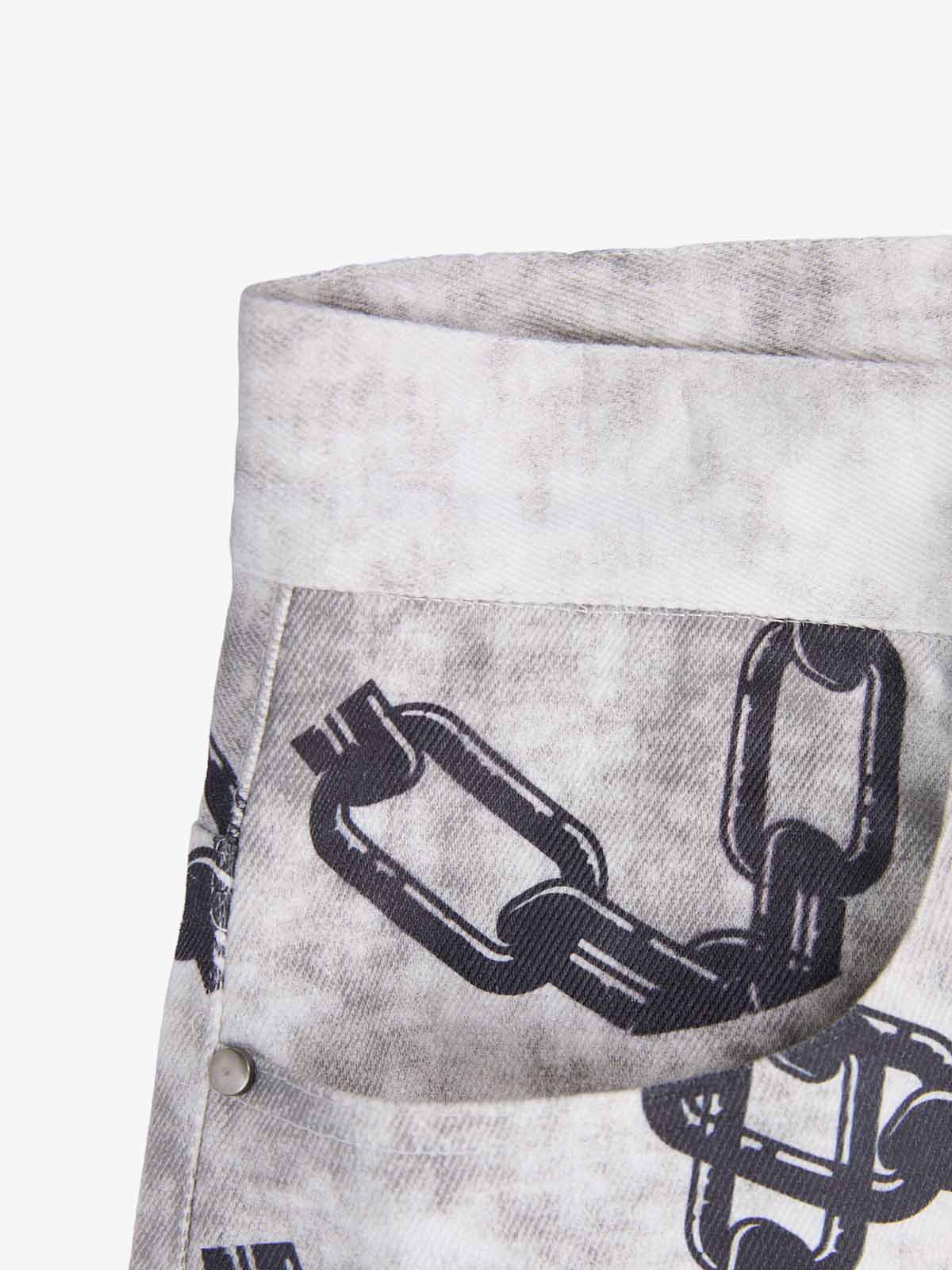 Supermade Distressed Chain And Key Print Baggy Pants?