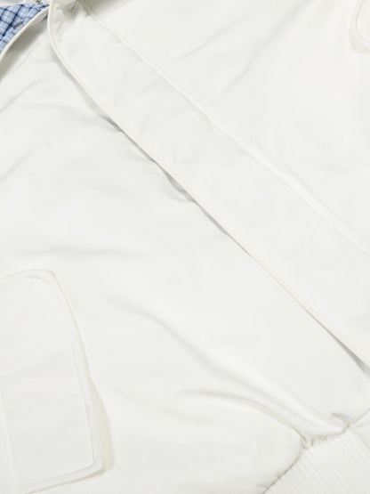 Stylish Black Bomber Jacket with Plaid Collar for Men - Perfect for Casual and Outdoor Wear 