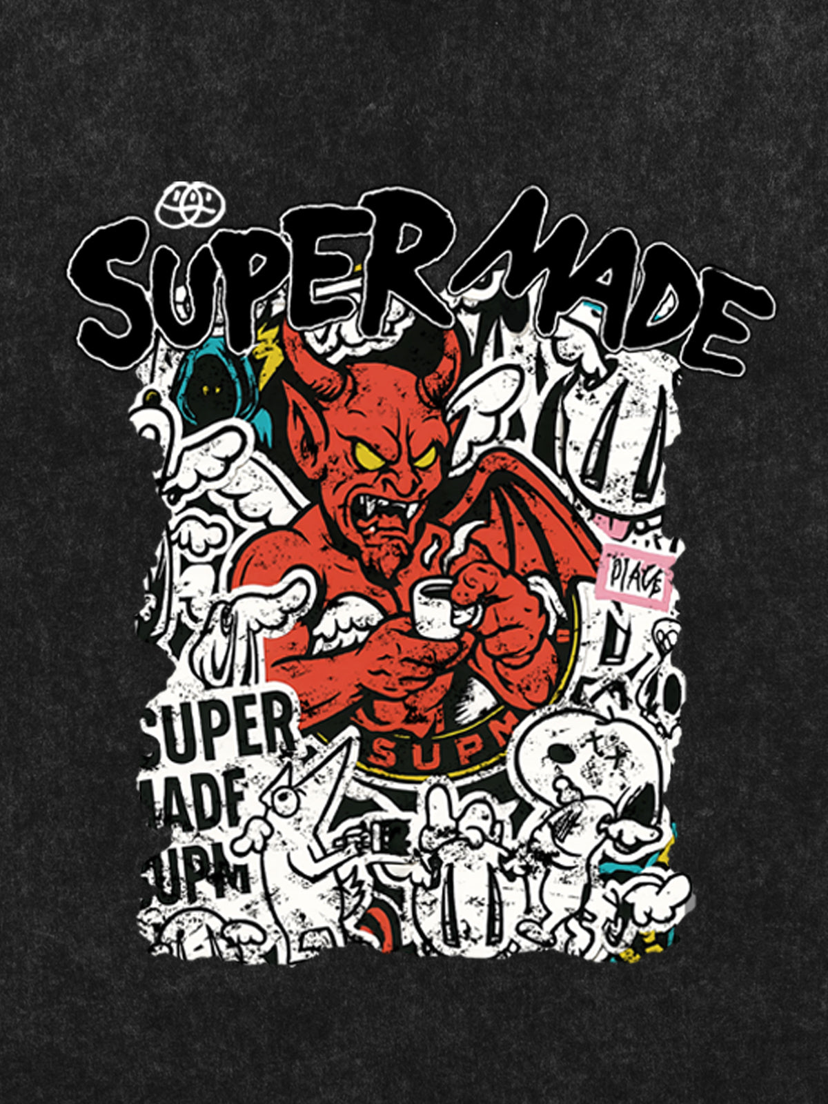 Street Devil Collage Pattern T-shirt 