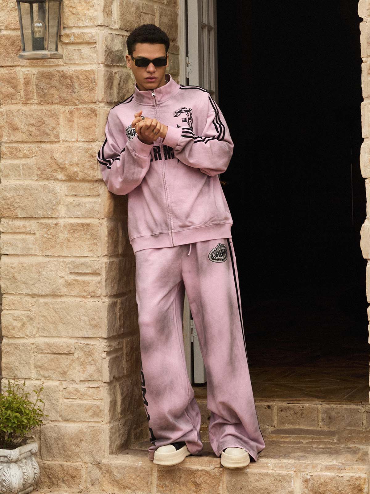 Supermade Vintage Distressed Size 3 Stand Collar Tracksuit 