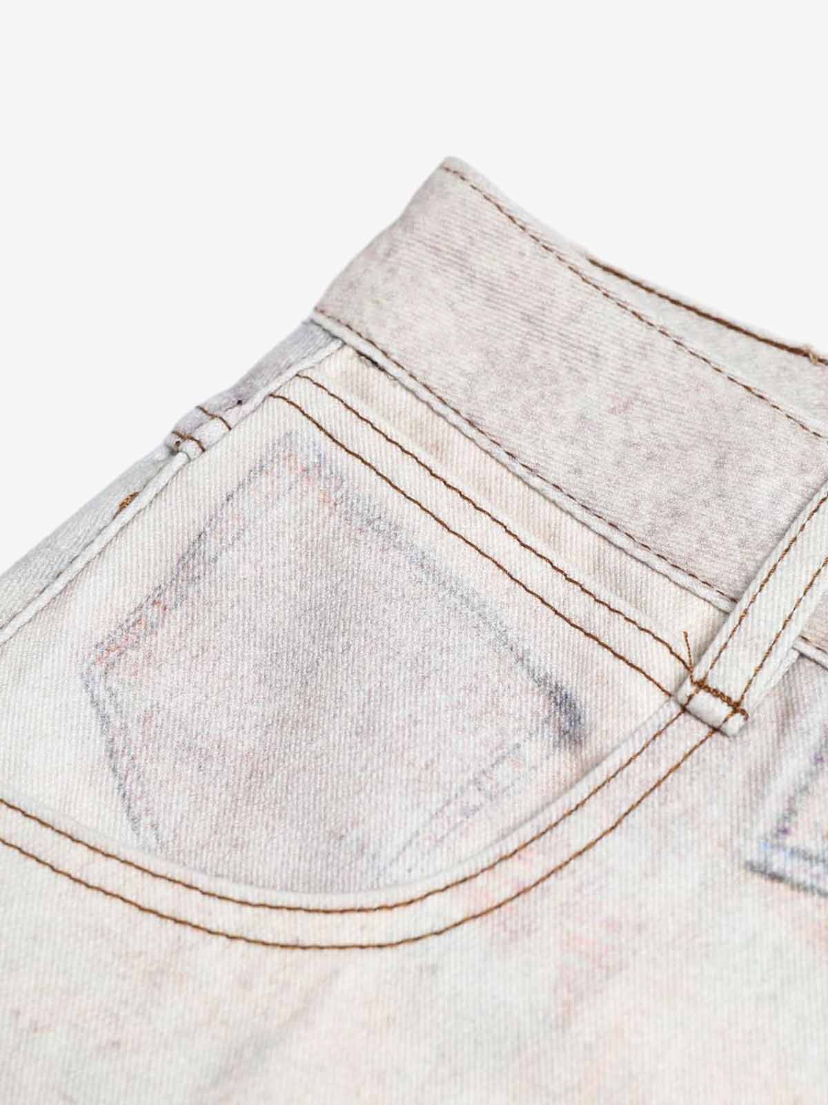 Cotton Patchwork Wide Leg Pants with Equestrian Print and Plaid Details?