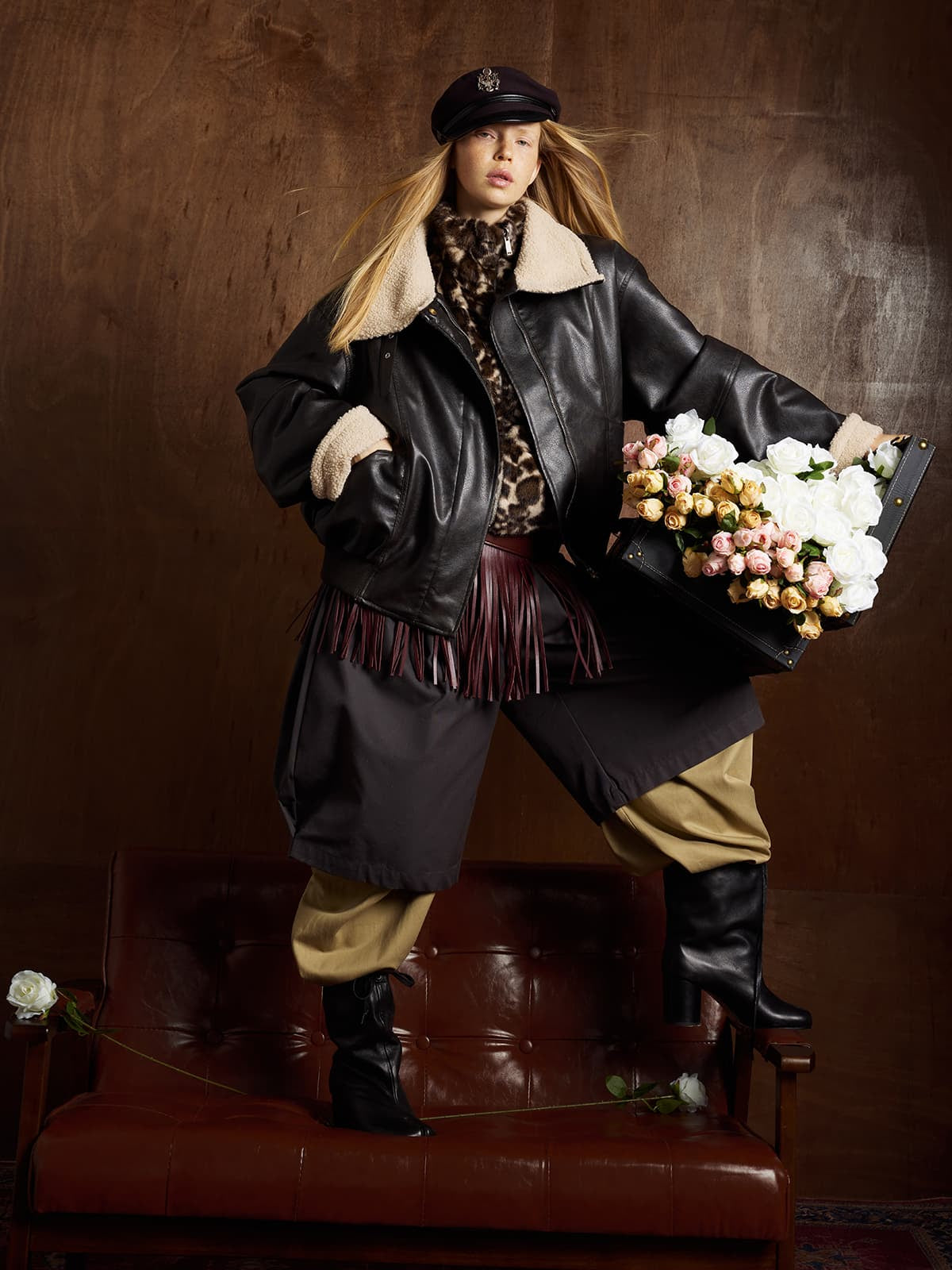 Stylish Aviator Jacket with Faux Fur Collar - Perfect for Casual and Fashionable Looks 