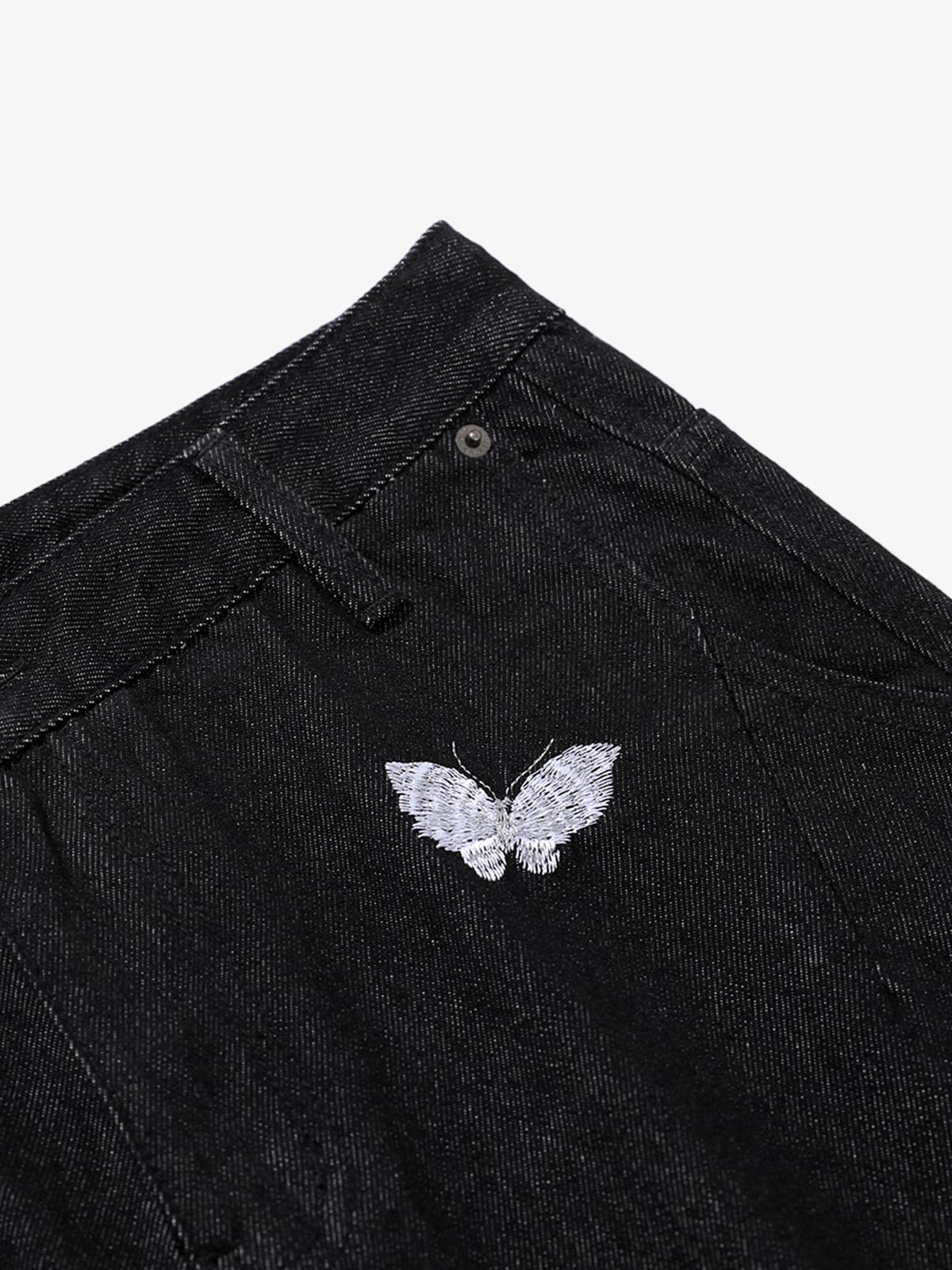 Butterfly Embroidered Scimitar Jeans 