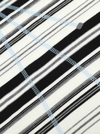 Color Block Striped Embroidered Long Sleeve T-Shirt